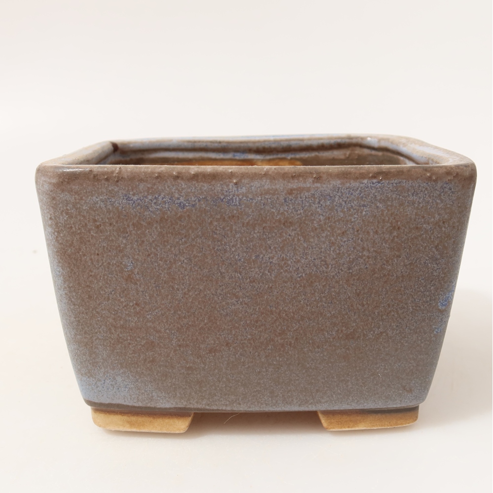 Ceramic bonsai pot, 13 x 13 x 8 cm, blue