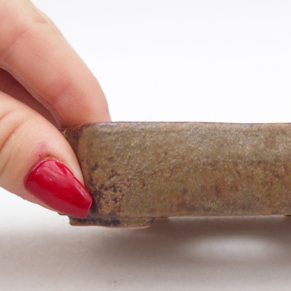 Ceramic bonsai bowl 10 x 8,5 x 2,5 cm, brown