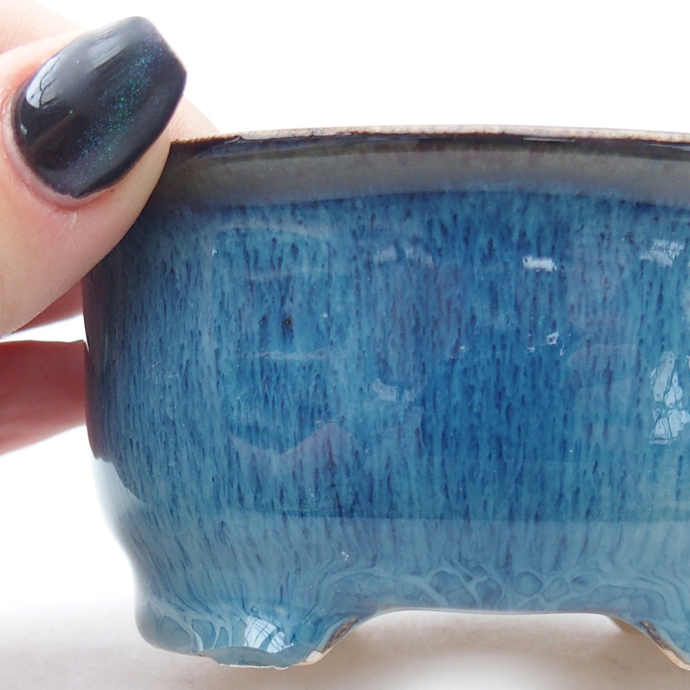 Mini bonsai bowl 9,5 x 8 x 4,5 cm, colour blue
