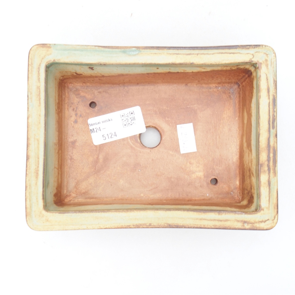 Ceramic bonsai bowl 16 x 11,5 x 5,5 cm, color green