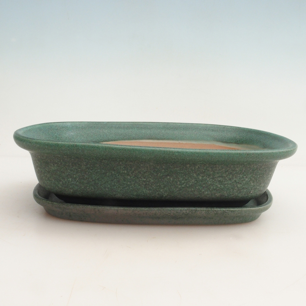 Bonsai bowl + saucer H25 - 23 x 17 x 5.5 cm.