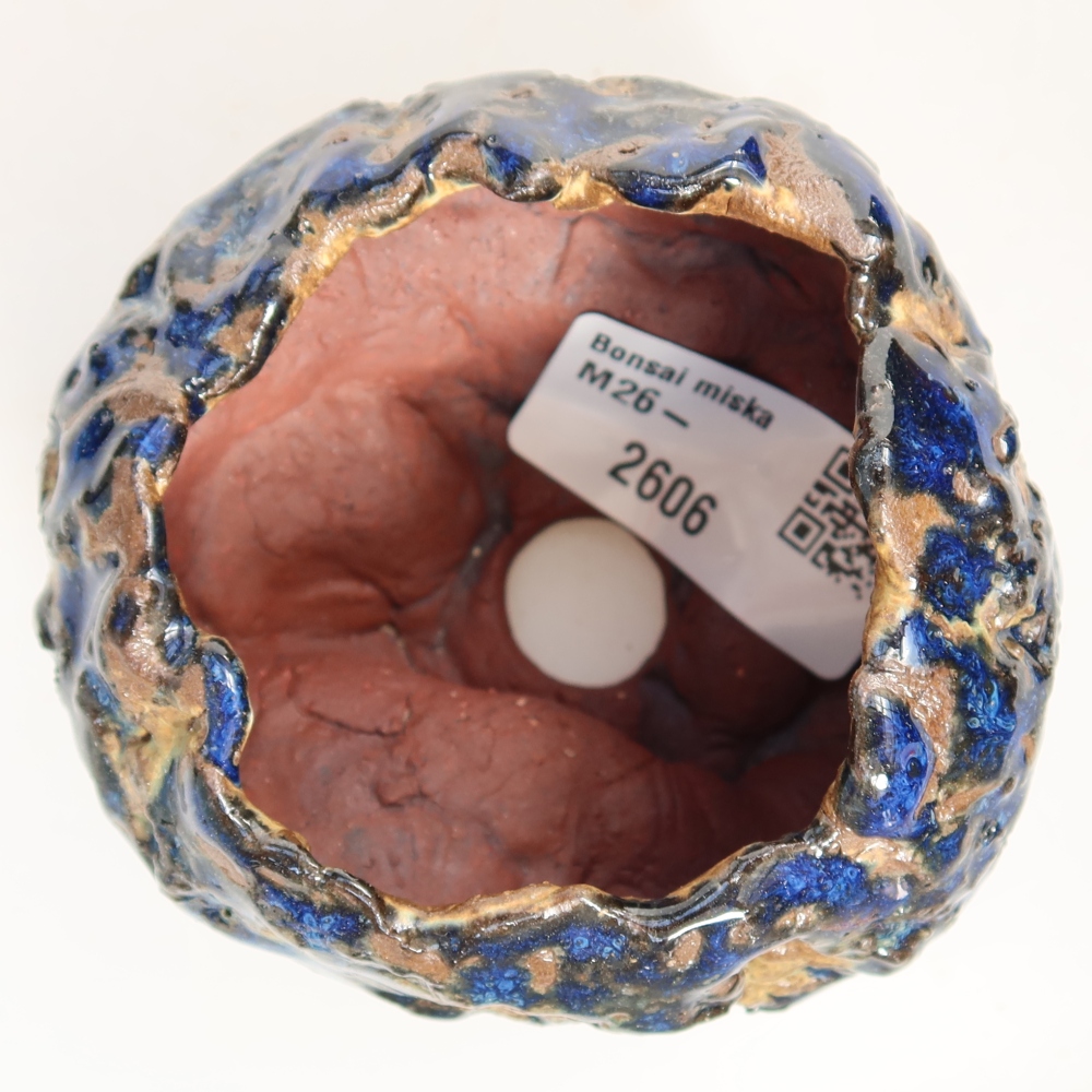 Ceramic Shell, 7.5 x 7 x 5.5 cm, blue-brown