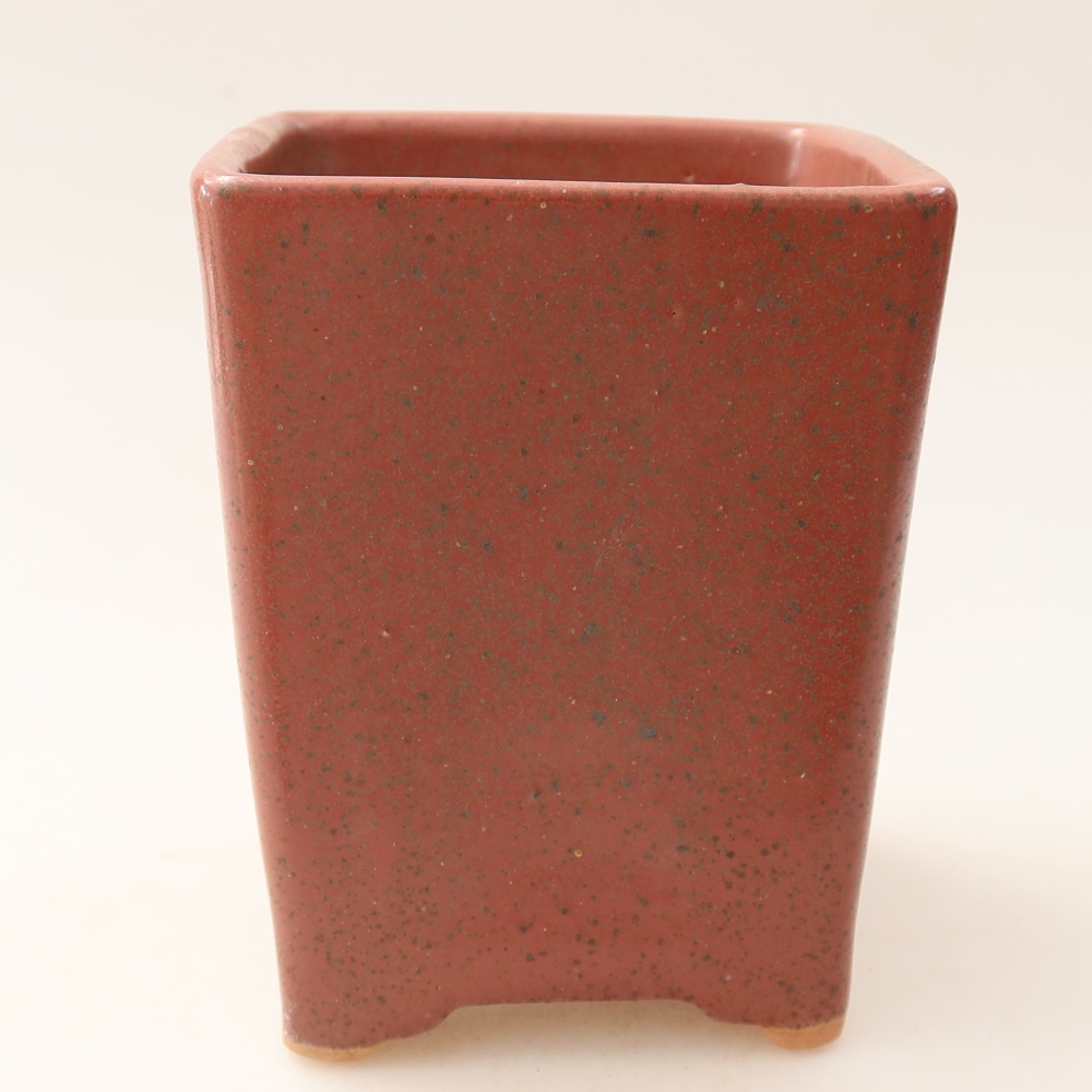 Ceramic bonsai pot, 9 x 9 x 11.5 cm, pink