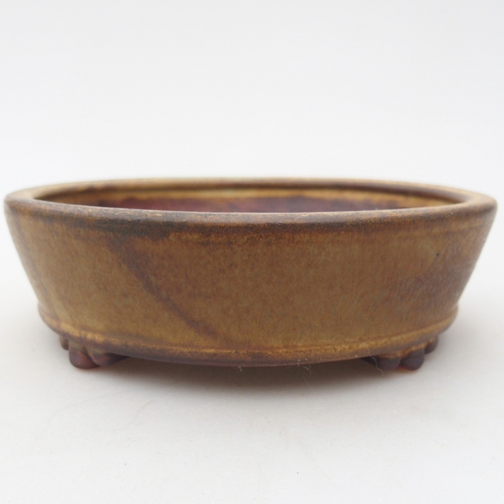 Ceramic bonsai bowl 13,5 x 13,5 x 4 cm, green