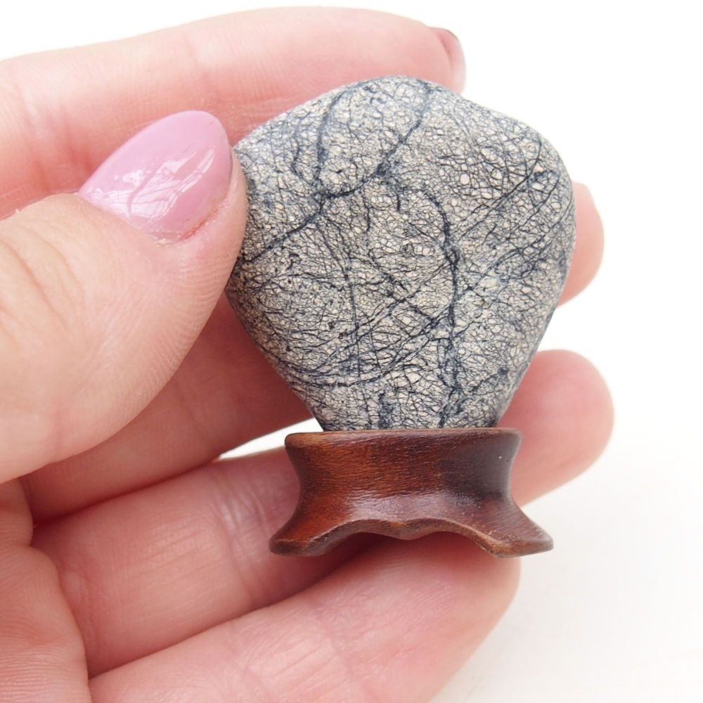 Suiseki - Stone with DAI (wooden pad)