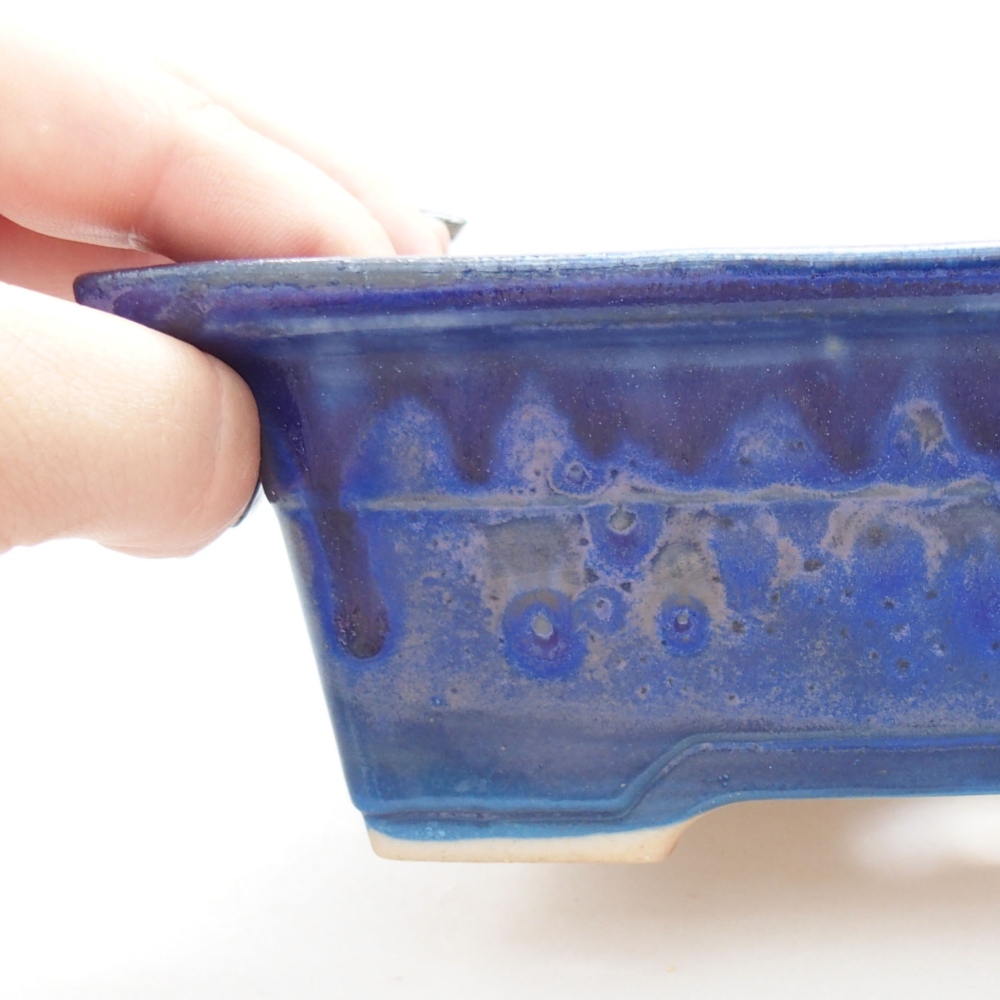 Ceramic bonsai bowl 18,5 x 13 x 6,5 cm, color blue