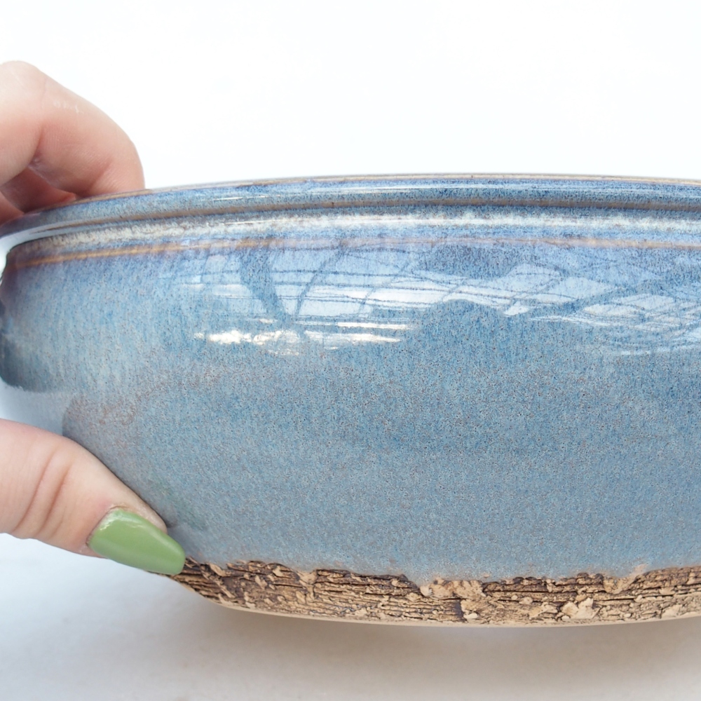 Ceramic bonsai bowl 22 x 22 x 7,5 cm, colour blue