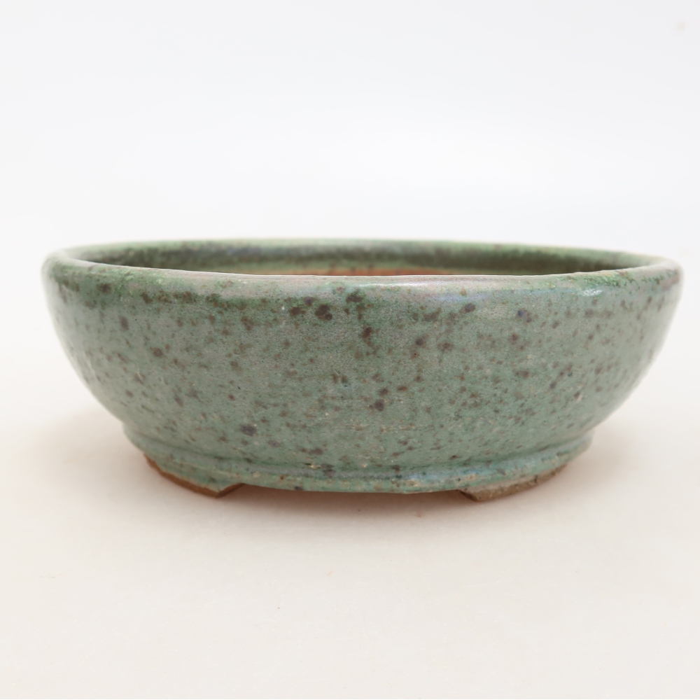 Ceramic bonsai bowl 15 x 15 x 5 cm, green