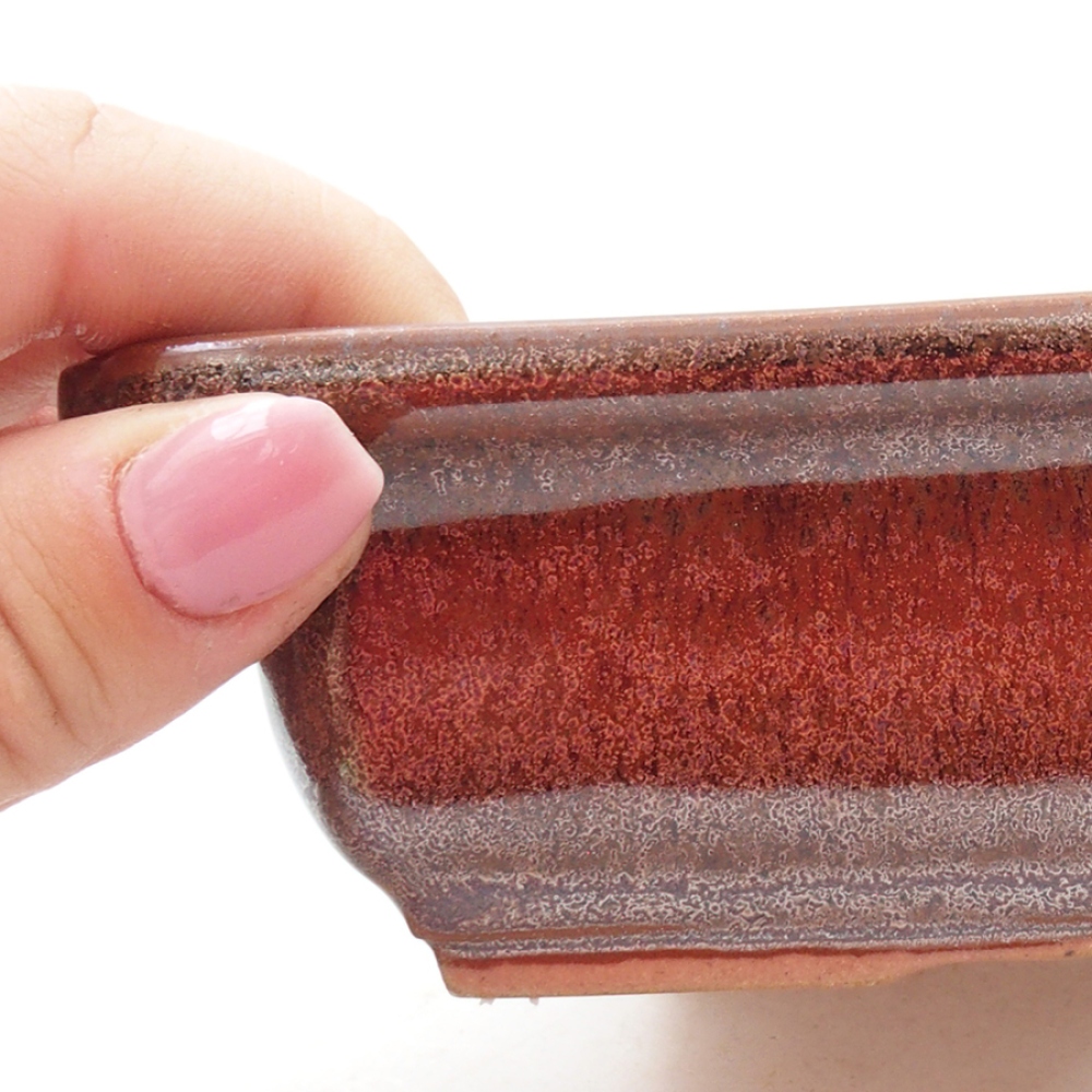 Ceramic bonsai bowl 17,5 x 13 x 4 cm, color brown