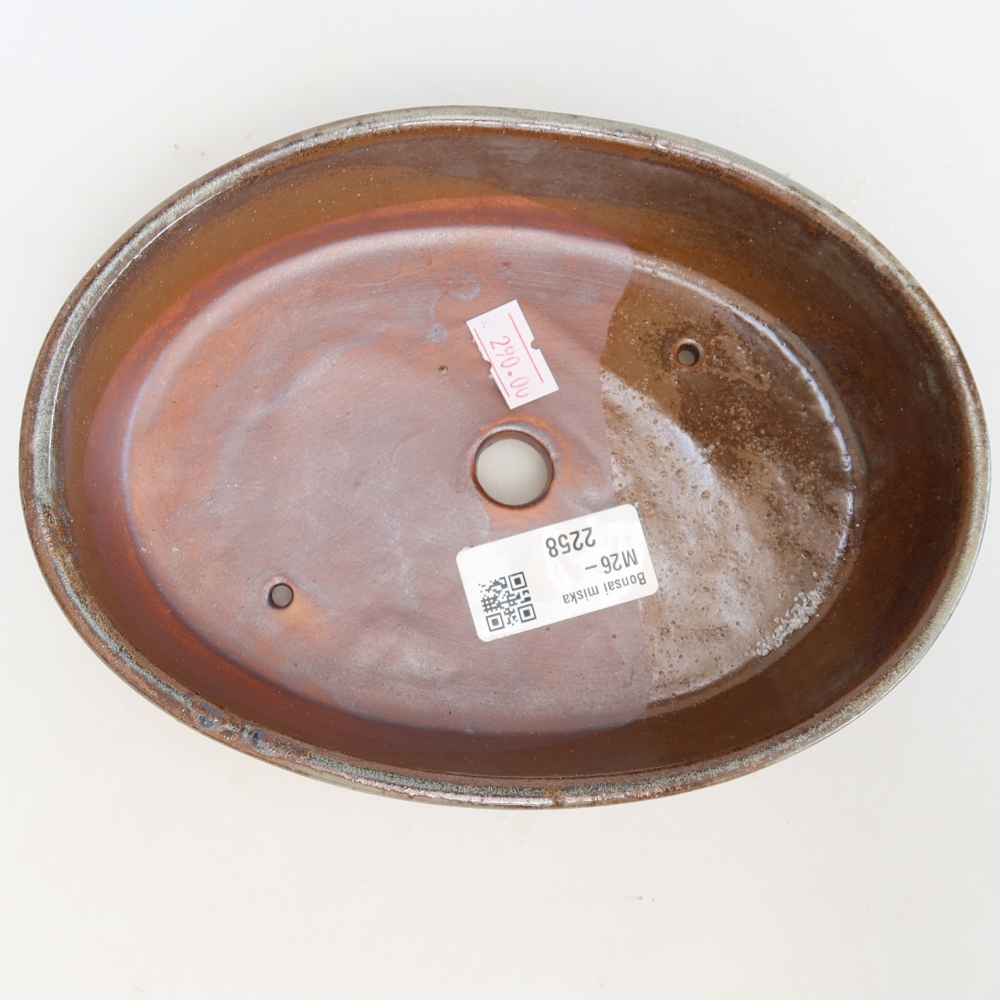 Ceramic bonsai bowl 18,5 x 13,5 x 4,5 cm, brown