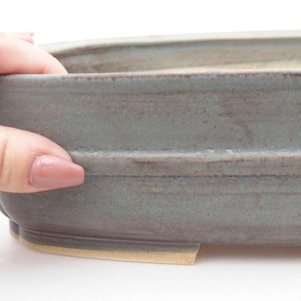 Ceramic bonsai bowl 28,5 x 24 x 7 cm, colour blue