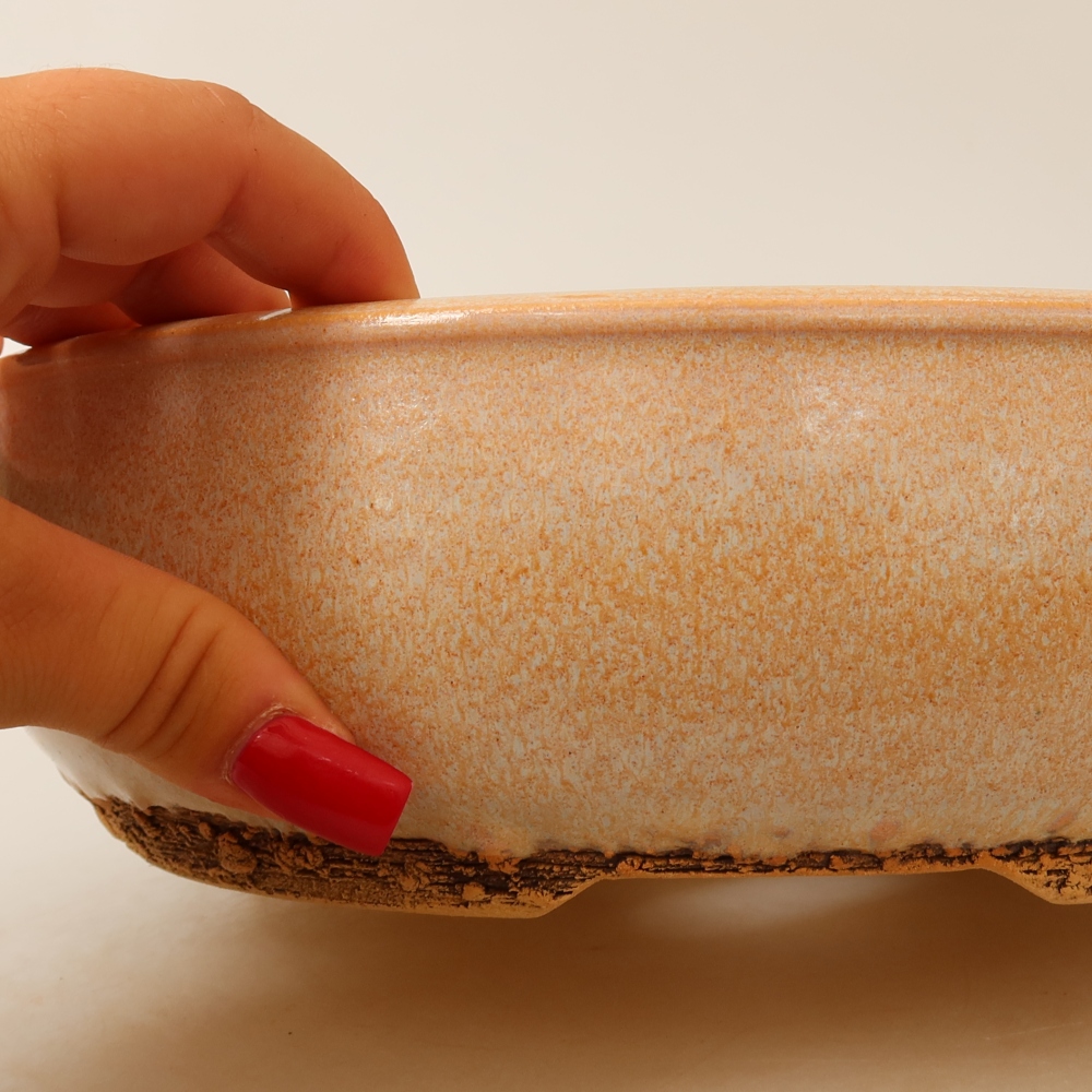 Ceramic bonsai pot, 24 x 24 x 7 cm, beige