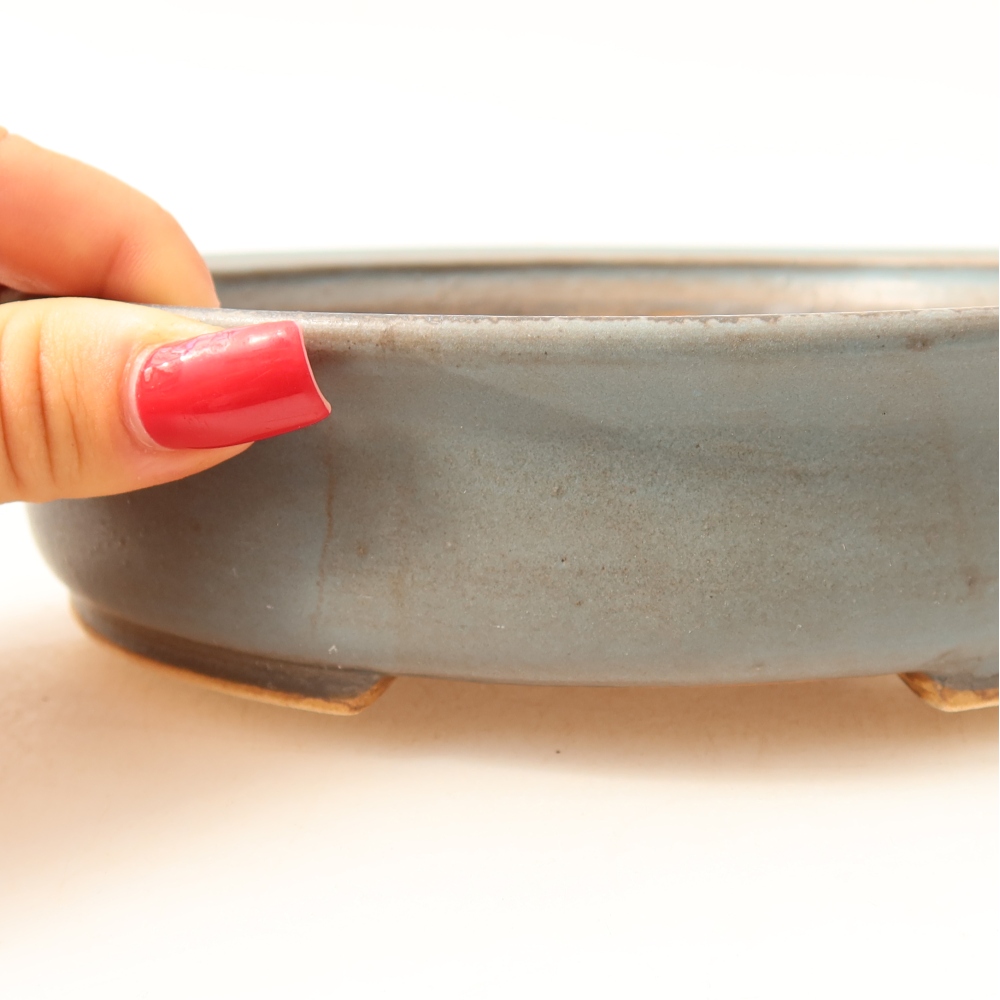 Ceramic bonsai bowl 17,5 x 16 x 4,5 cm, colour blue
