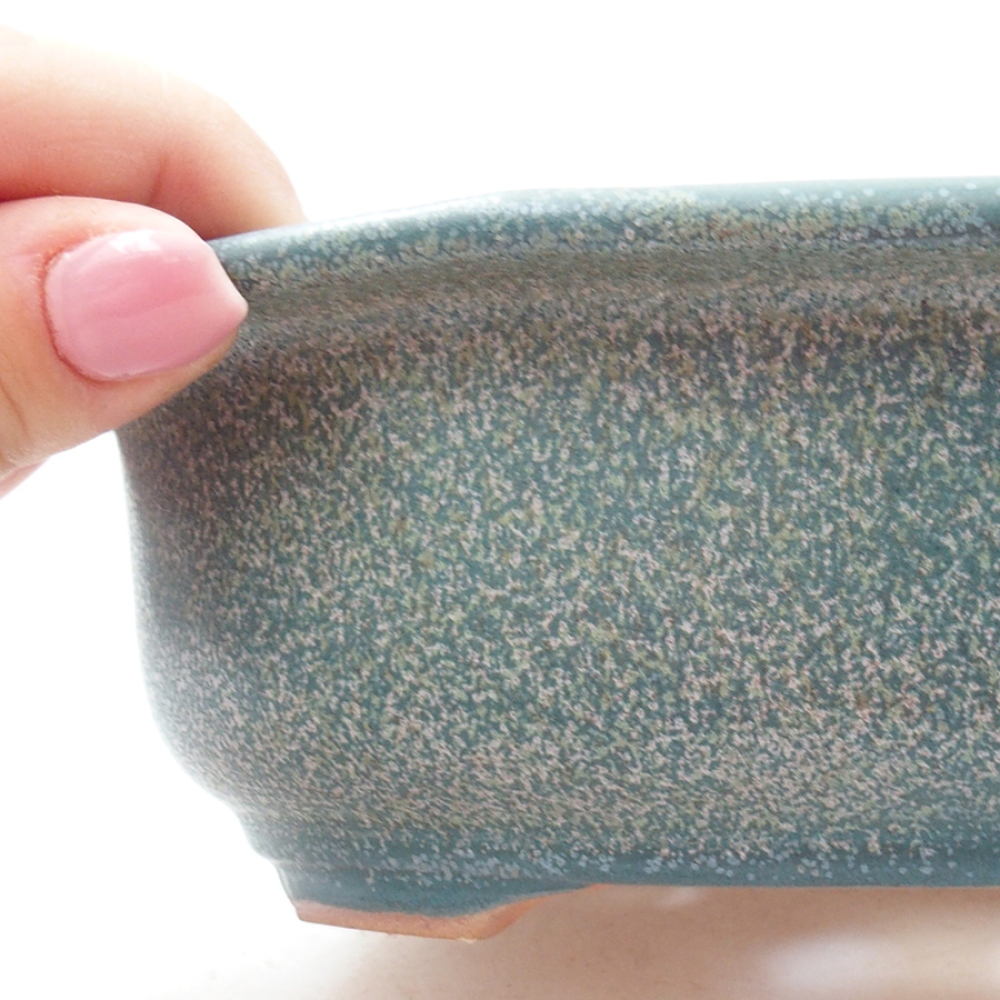 Ceramic bonsai bowl 18 x 14,5 x 6 cm, color blue