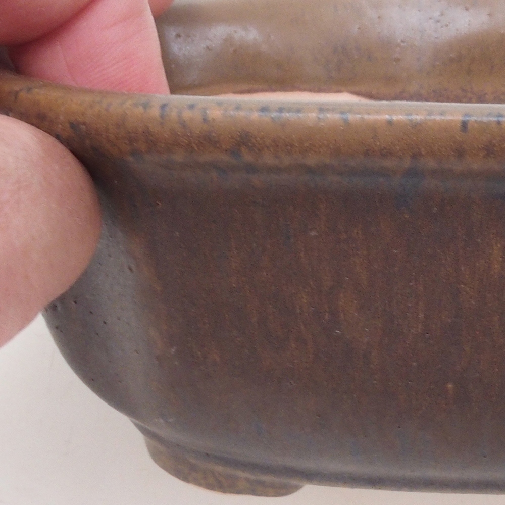 Bonsai bowl H32 - 13 x 10 x 5.5 cm. - brown