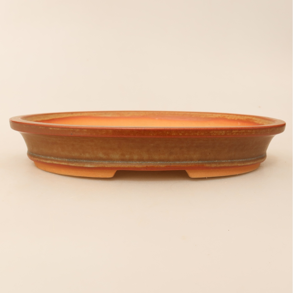 Ceramic Bowl  21 x 14.5 x 3.5 cm, brown