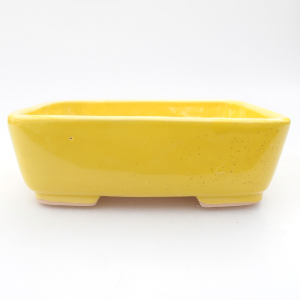 Ceramic bonsai bowl 12,5 x 9 x 3,5 cm, yellow