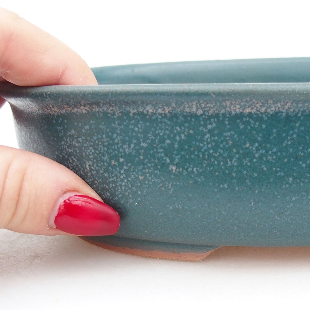 Ceramic bonsai bowl 19 x 14 x 5 cm, colour blue