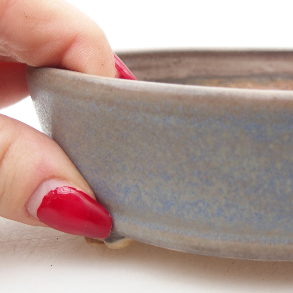Ceramic bonsai bowl 13,5 x 13,5 x 4 cm, colour blue