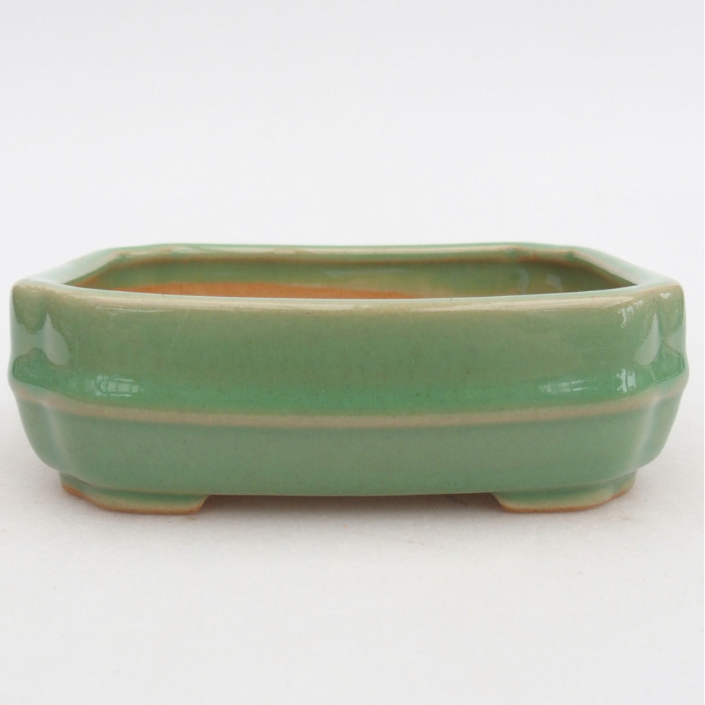 Ceramic bonsai bowl 12 x 10 x 4 cm, green