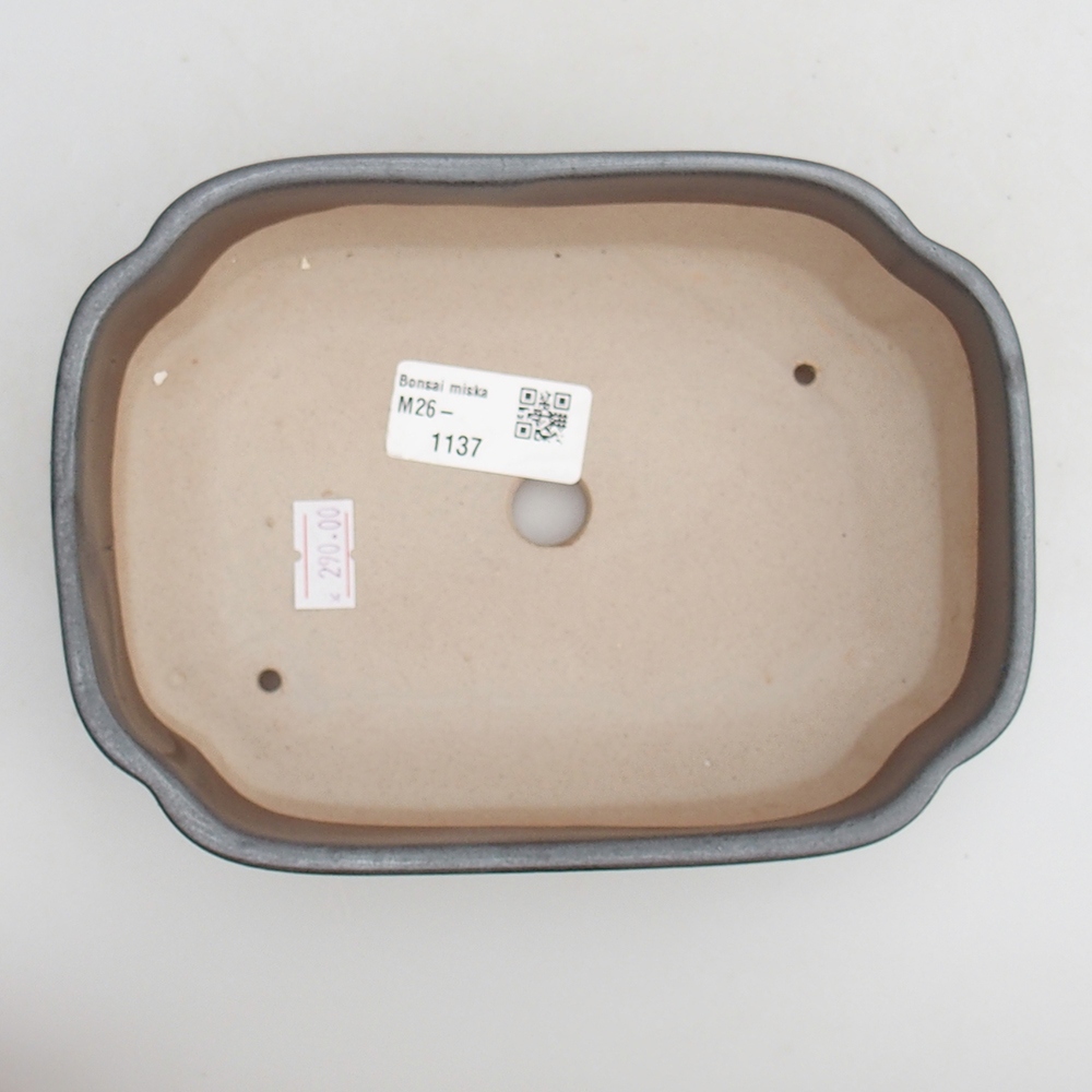 Ceramic bonsai bowl 18 x 13 x 5 cm, metal colour