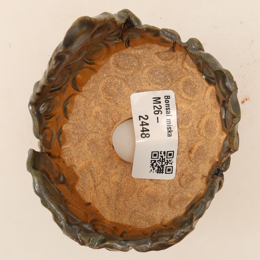 Ceramic Shell  8.5 x 7.5 x 7 cm, brown-green