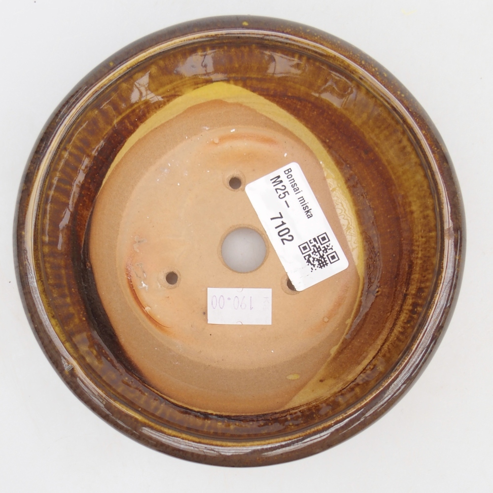Ceramic bonsai bowl 13,5 x 13,5 x 5 cm, brown