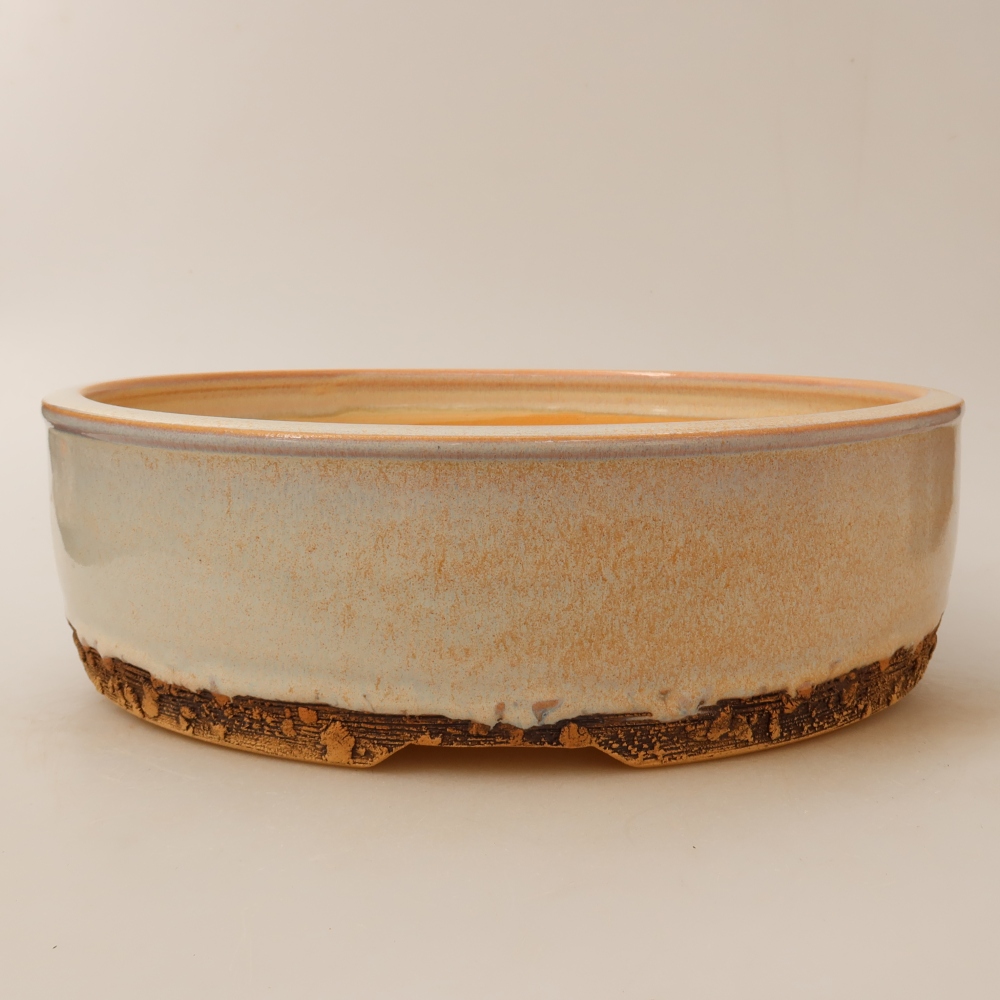 Ceramic bonsai pot, 28 x 28 x 8 cm, beige