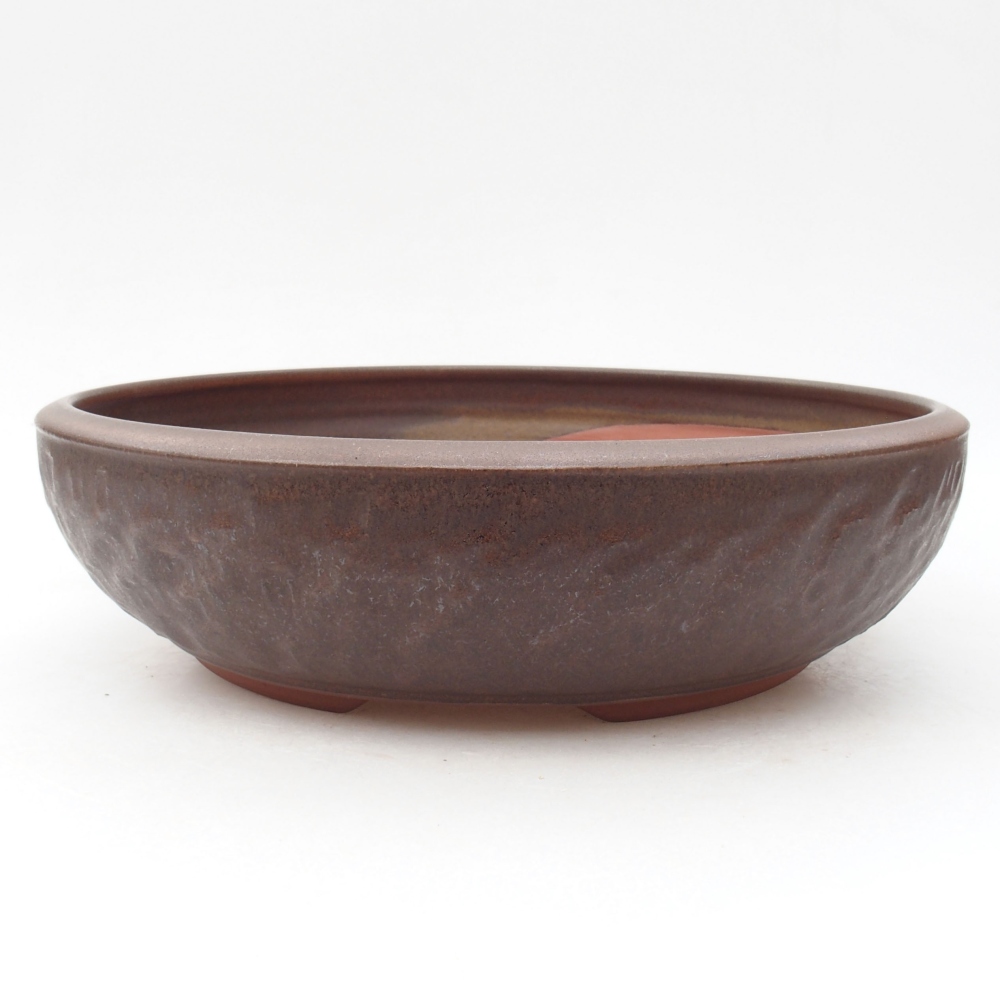 Ceramic bonsai bowl 26 x 26 x 6,5 cm, color brown