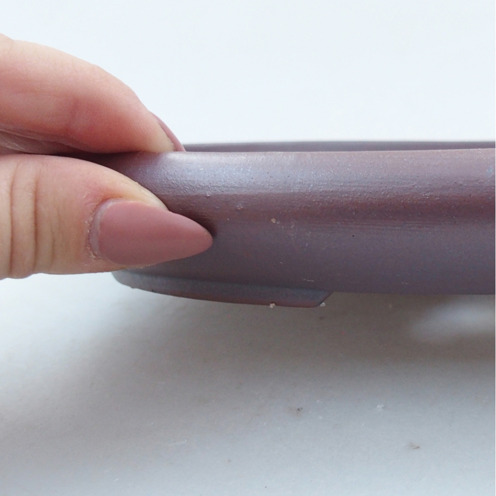 Ceramic bonsai bowl 22,5 x 16,5 x 3 cm, metal colour