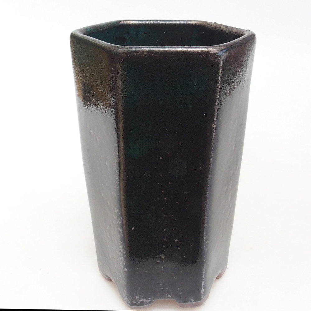 Ceramic bonsai bowl 9,5 x 8,5 x 14,5 cm, color green