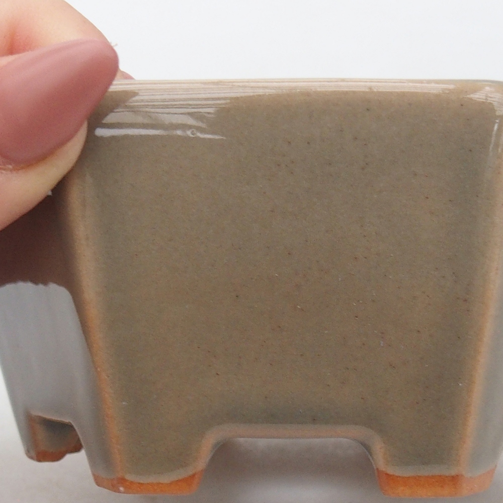 Ceramic bonsai bowl 10,5 x 9,5 x 5 cm, grey