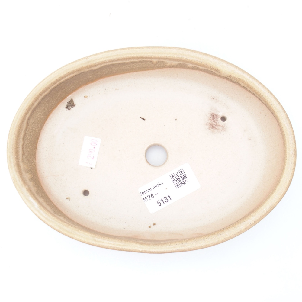 Ceramic bonsai bowl  18,5 x 13,5 x 4,5 cm, color beige