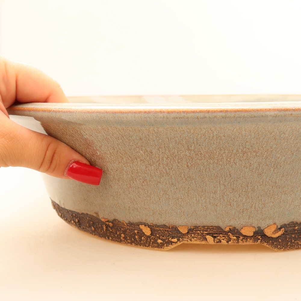 Ceramic bonsai pot, 35.5 x 35.5 x 9 cm, gray - IN-STORE PICKUP ONLY or pallet shipping