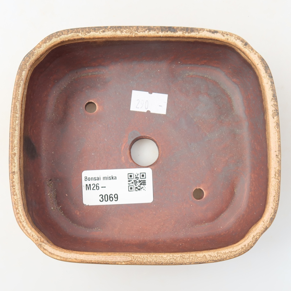 Ceramic bonsai pot, 13.5 x 12 x 4 cm, beige