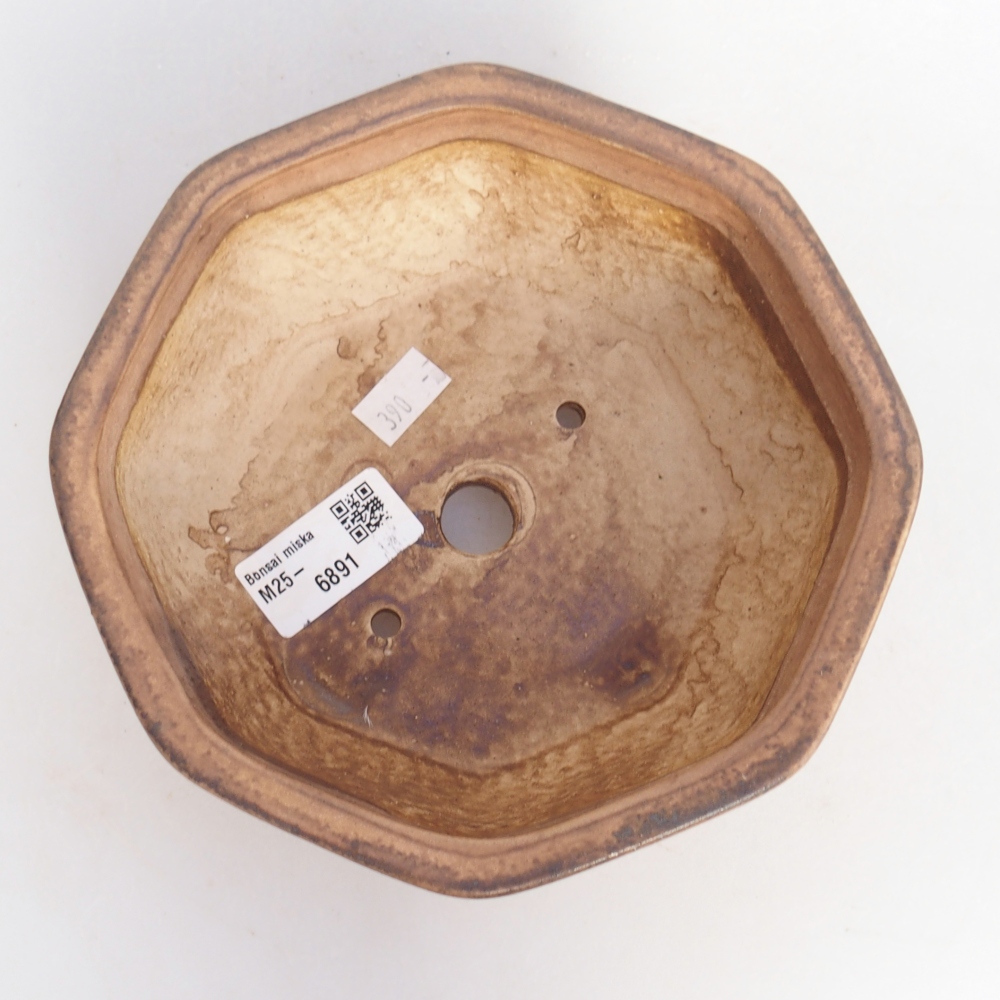 Ceramic bonsai bowl 21 x 19 x 4 cm, brown