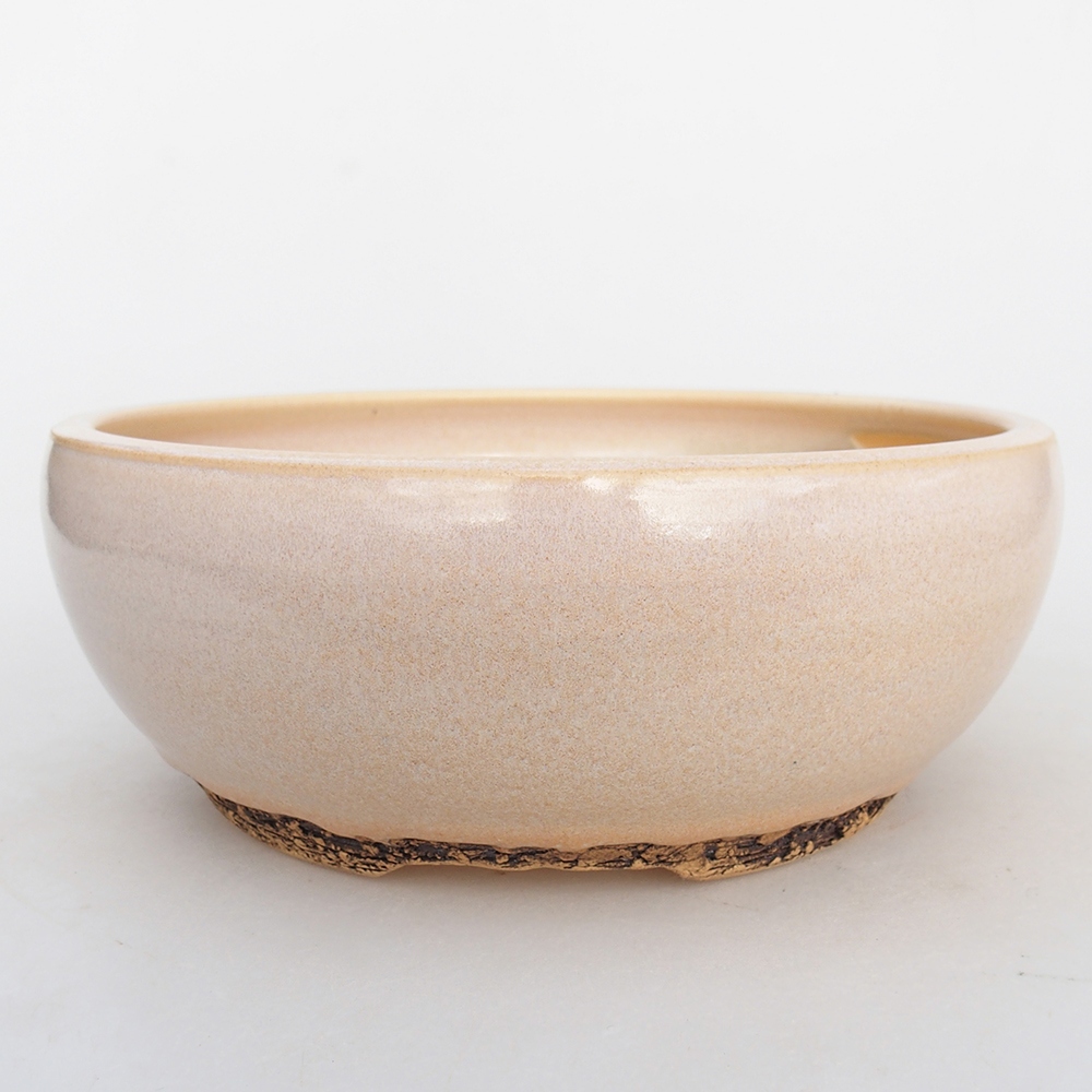 Ceramic bonsai bowl 18,5 x 18,5 x 7,5 cm, colour beige