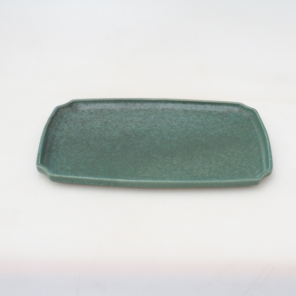 Ceramic saucer H07 - 28 x 19 x 1.5 cm - green