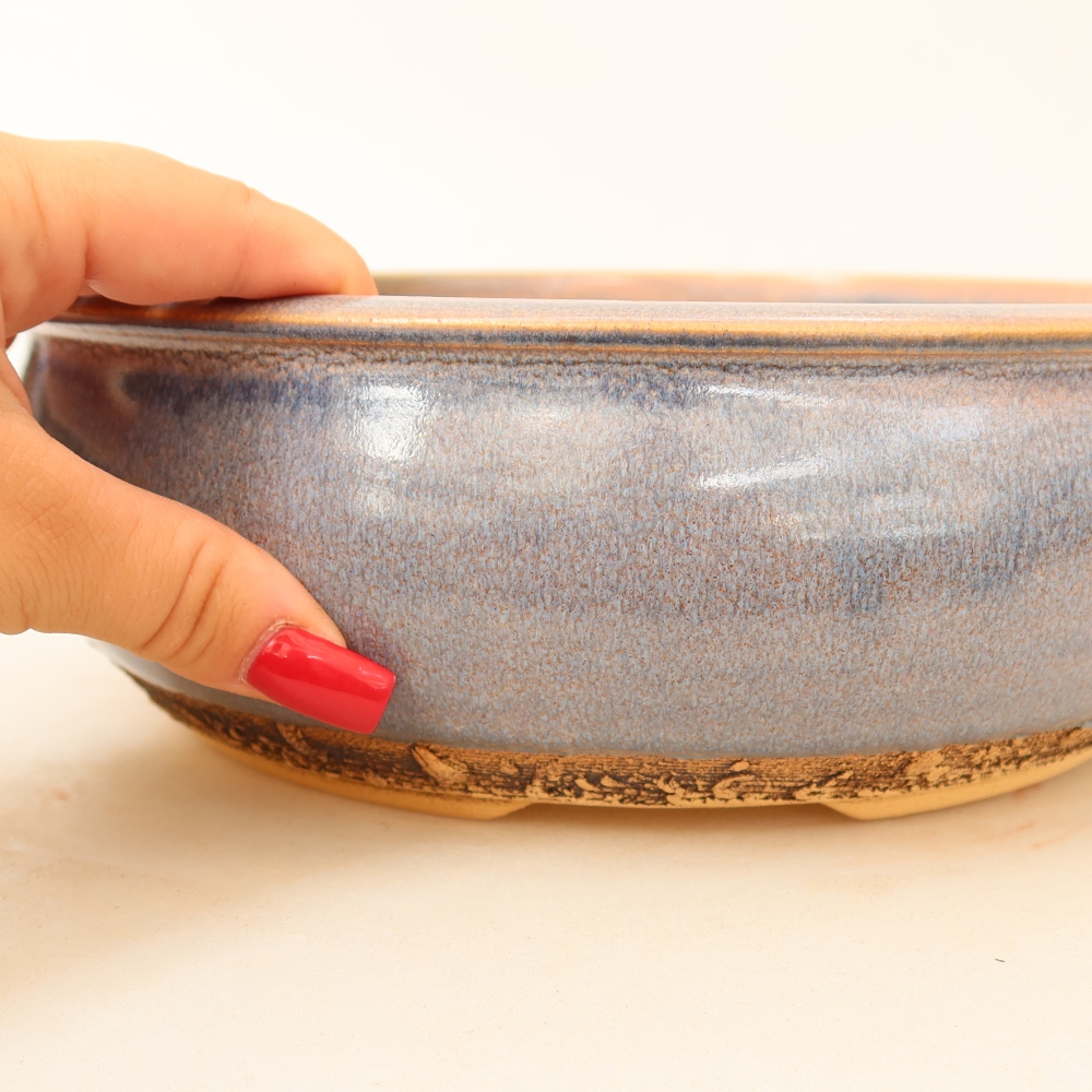 Ceramic bonsai bowl 24 x 24 x 8 cm, colour blue