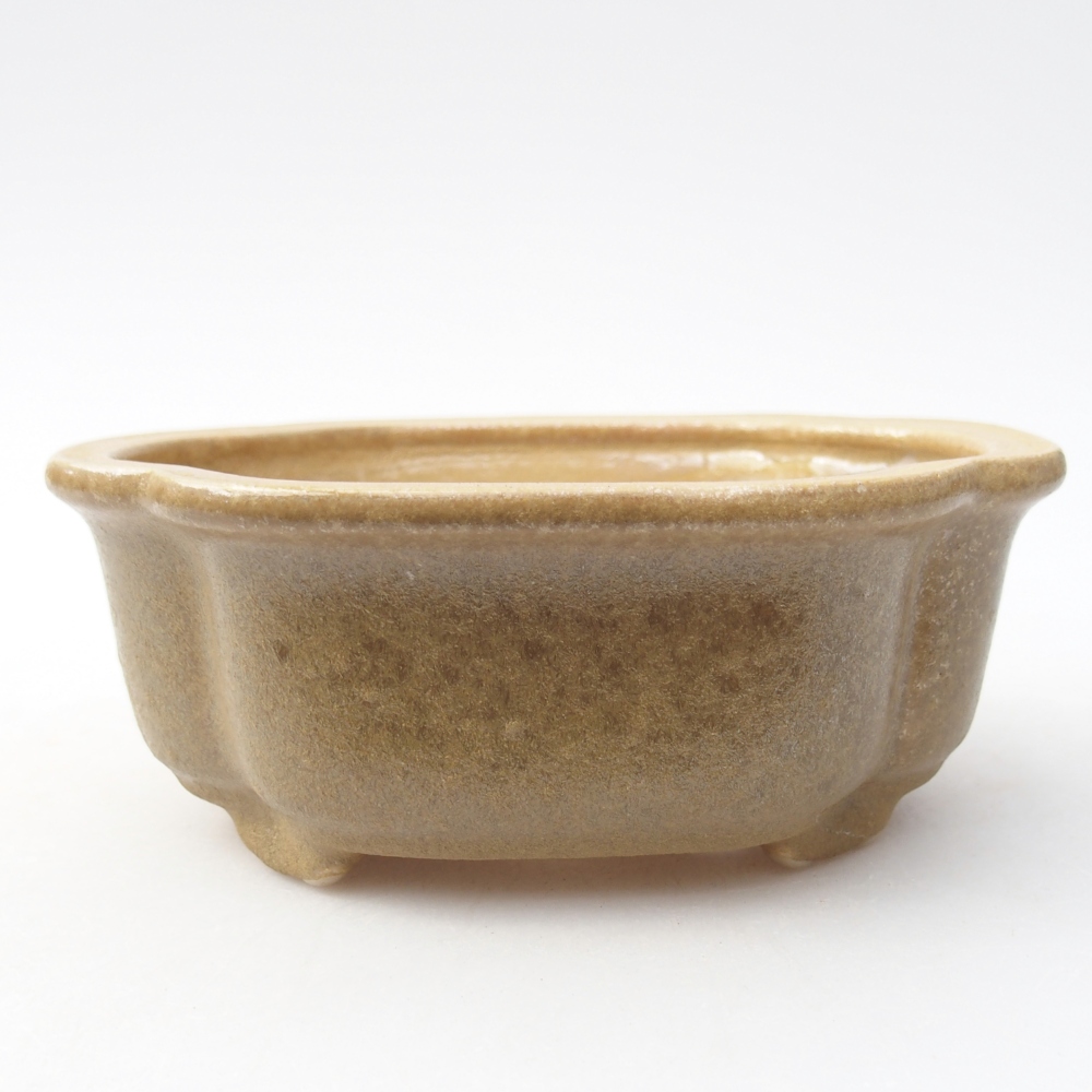 Ceramic bonsai bowl 13 x 10 x 5 cm, colour beige