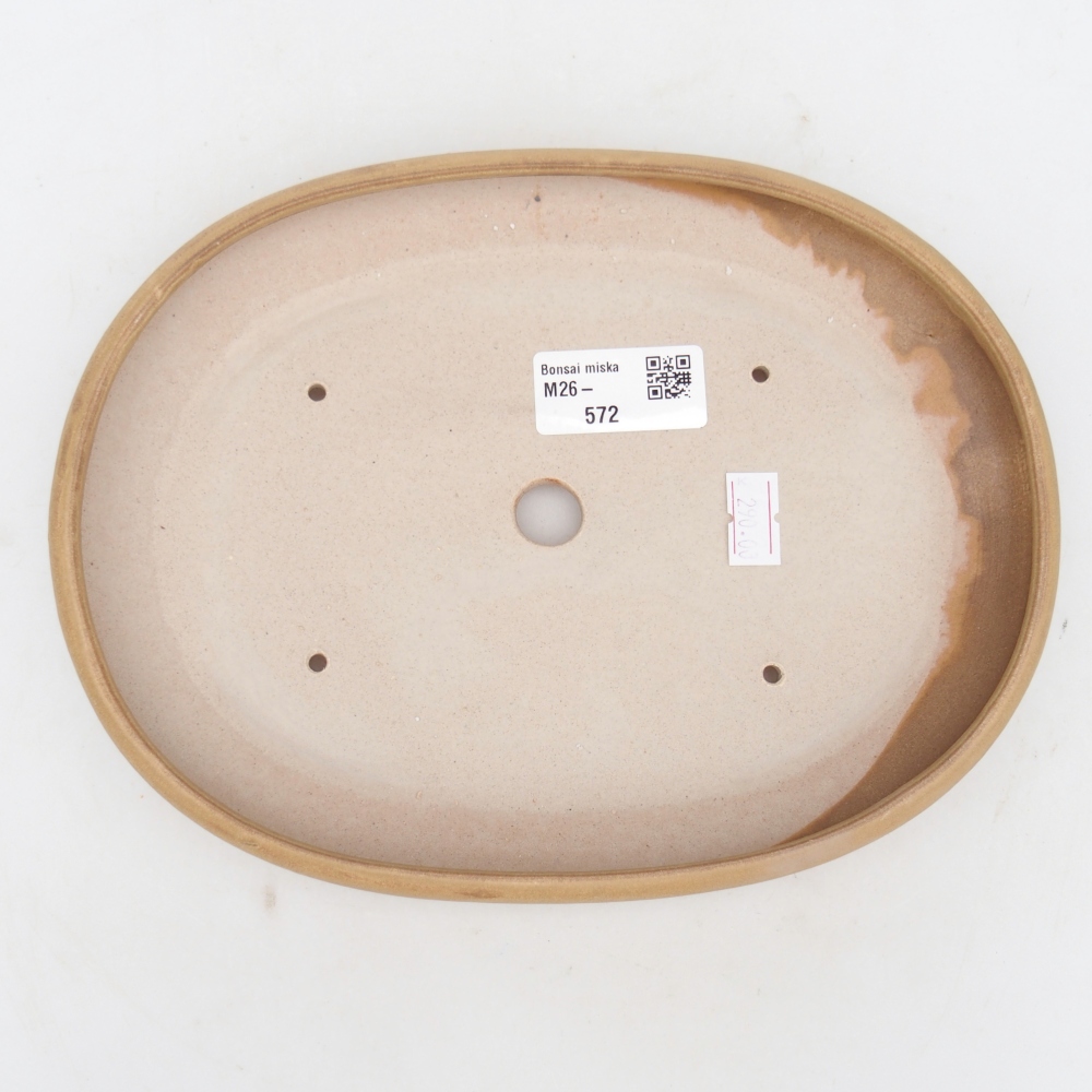 Ceramic bonsai bowl 22 x 17 x 3 cm, colour beige