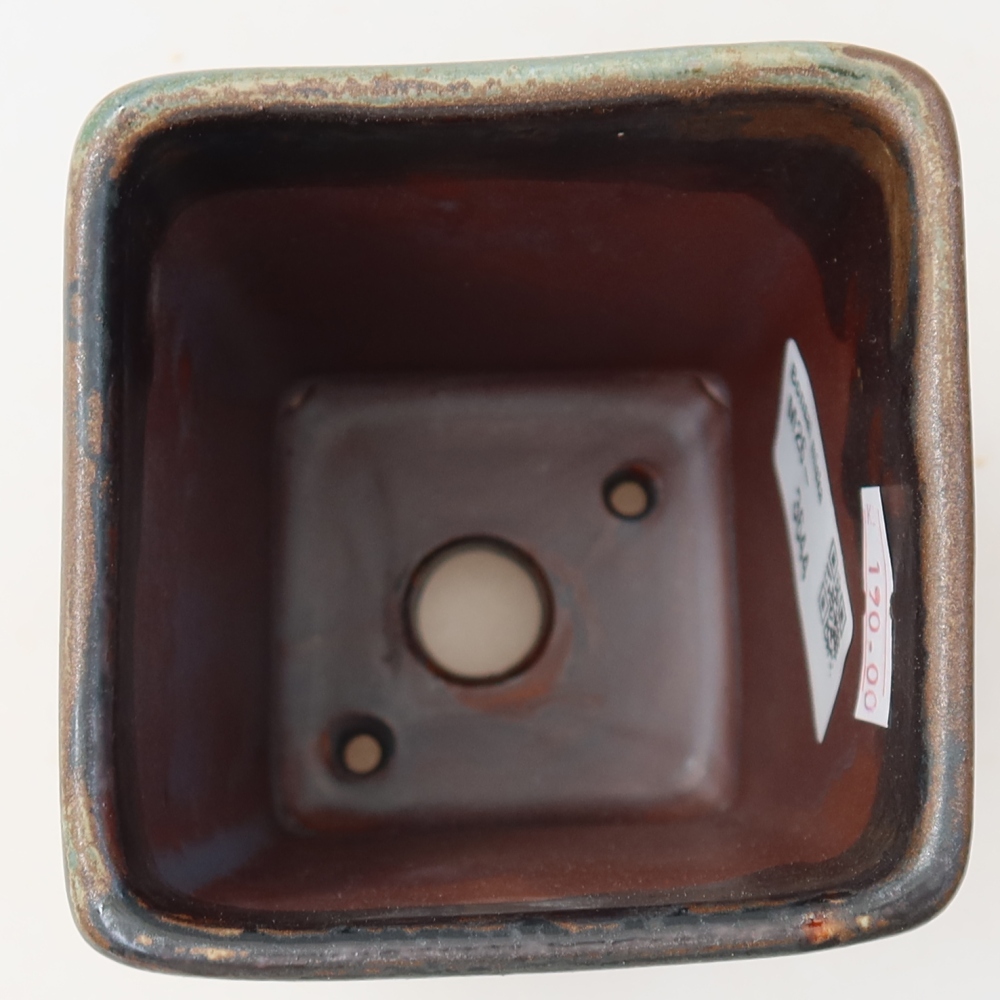 Ceramic bonsai bowl 7,5 x 7,5 x 10,5 cm, brown