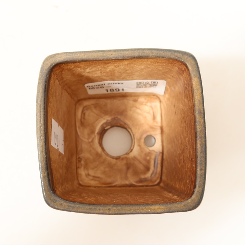 Ceramic bonsai bowl 6,5 x 6,5 x 7 cm, brown