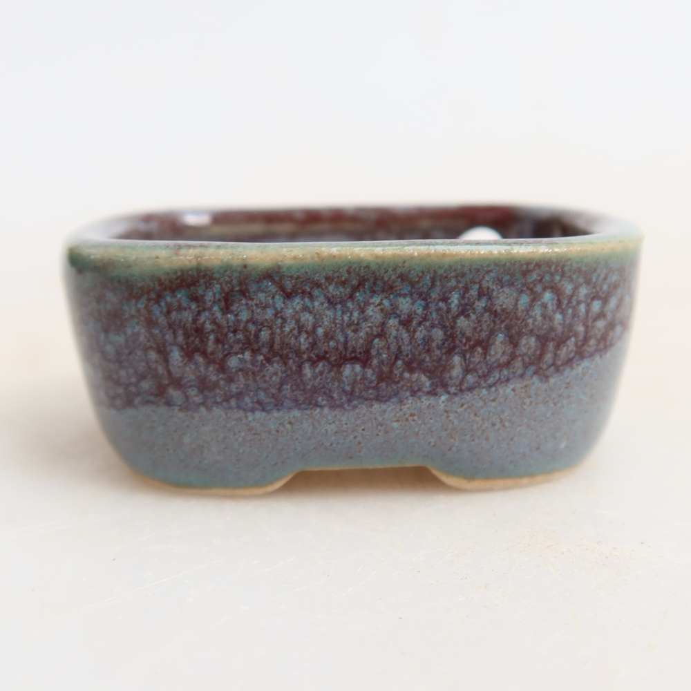 Ceramic bonsai pot, 4 x 3.5 x 2 cm, gray