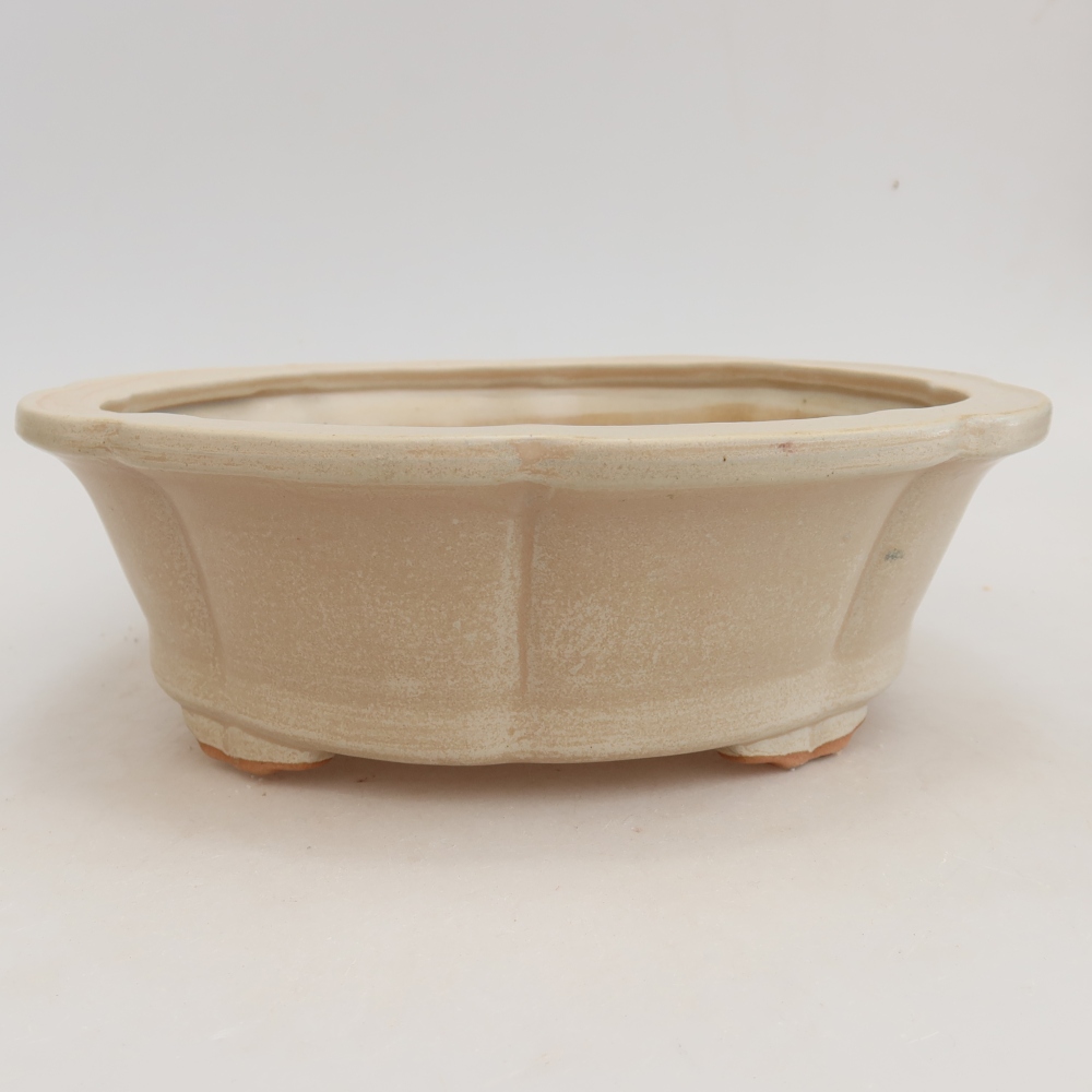 Ceramic bonsai bowl 26 x 26 x 8 cm, colour beige
