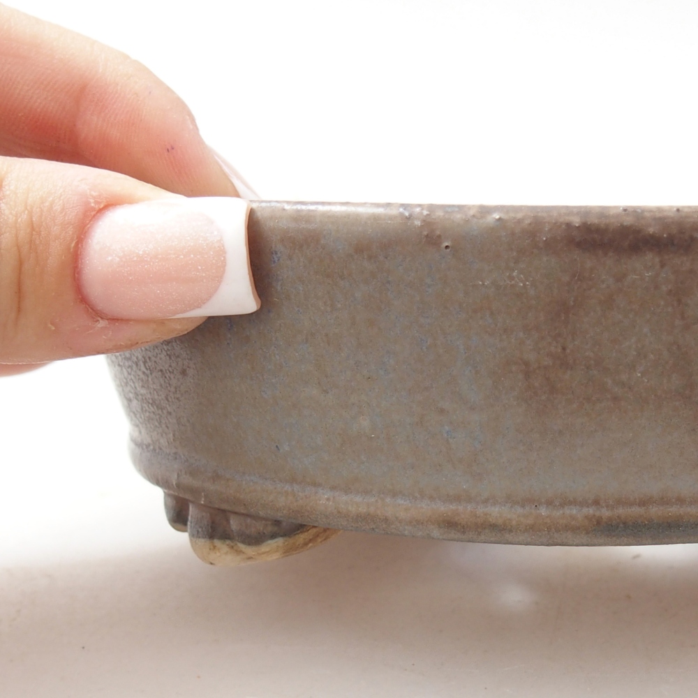 Ceramic bonsai bowl 13,5 x 13,5 x 4 cm, colour blue