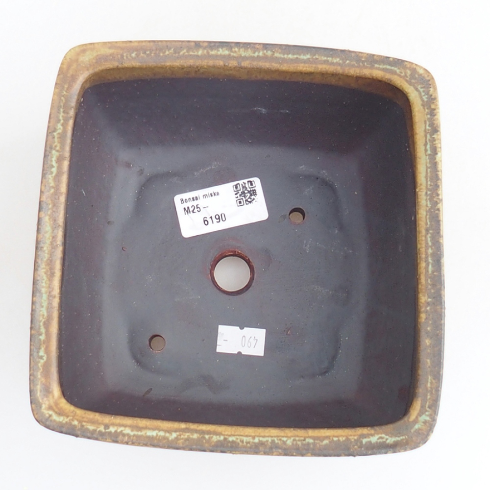 Ceramic bonsai bowl 16 x 16 x 9 cm, color green