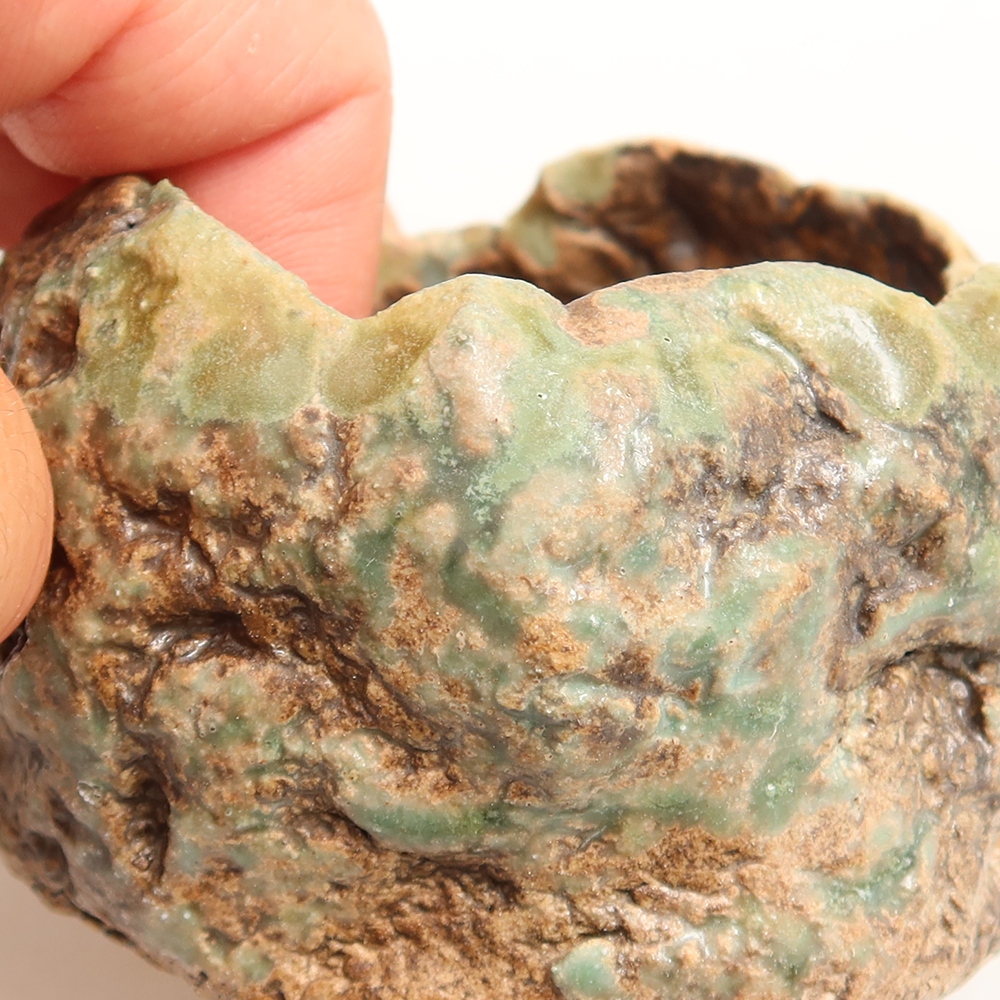 Ceramic Shell  6 x 5.5 x 5 cm, green