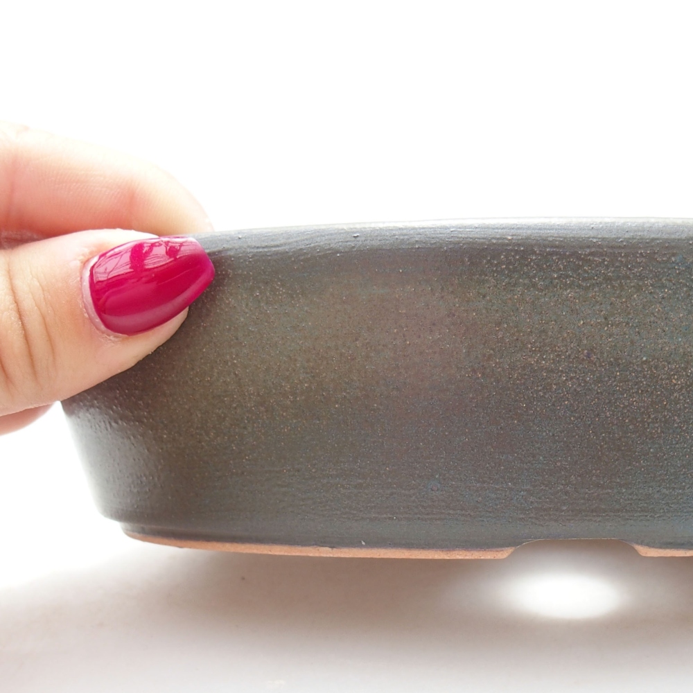 Ceramic bonsai bowl  16 x 11,5 x 4 cm, color gray