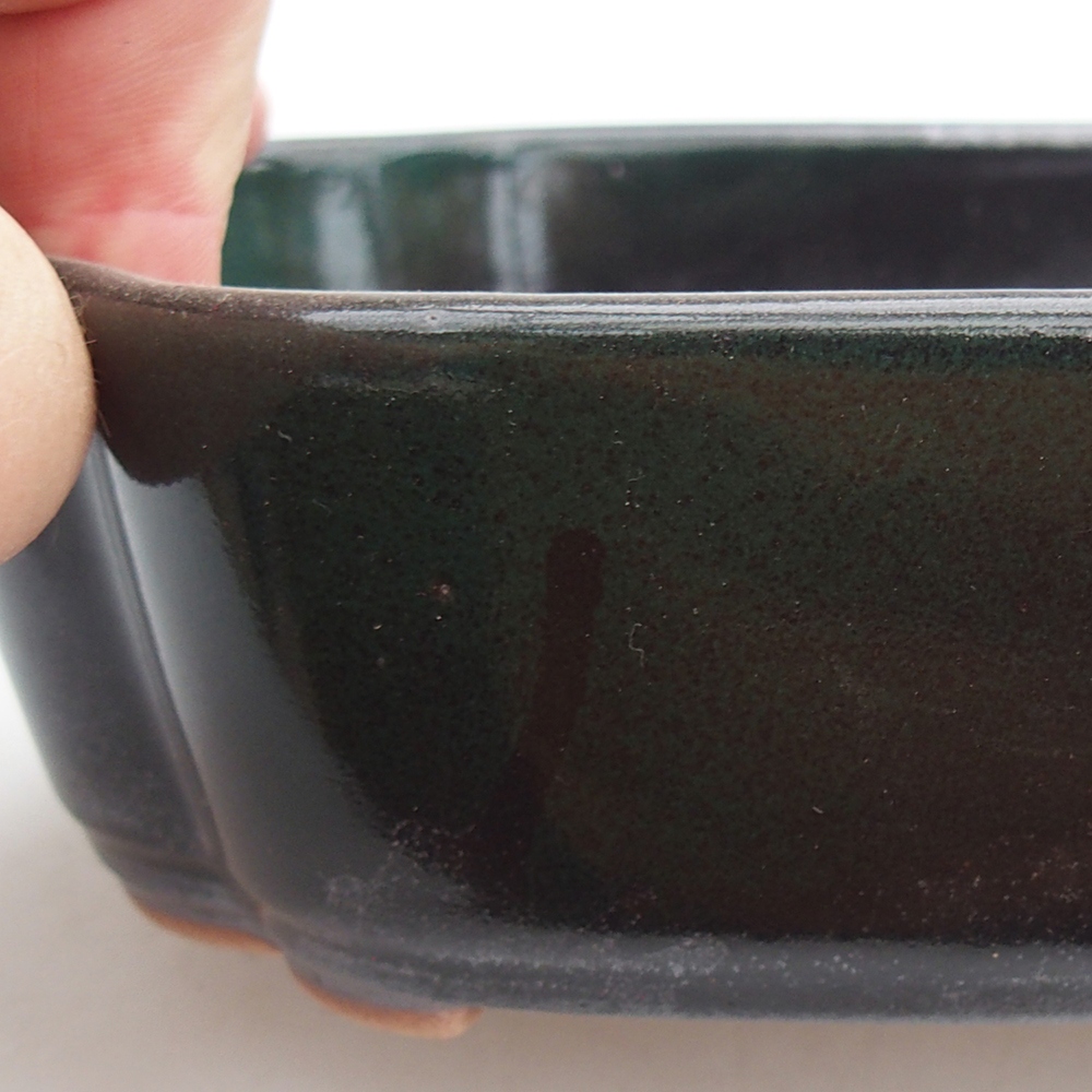 Ceramic bonsai bowl 18 x 13 x 5 cm, green